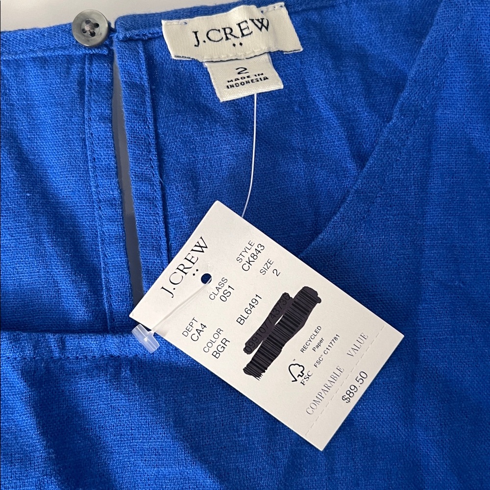 NWT / J.Crew factory Linen-blend sleeveless mini dress - Picture 7 of 7
